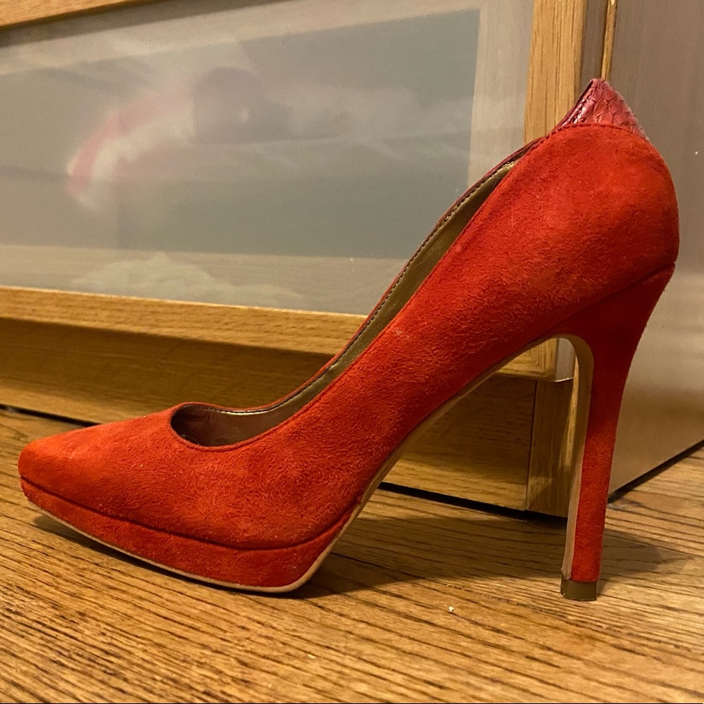 New suede red heels